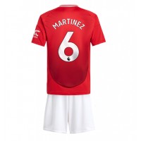 Fotbalové Dres Manchester United Lisandro Martinez #6 Dětské Domácí 2024-25 Krátký Rukáv (+ trenýrky)